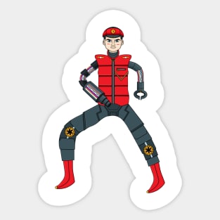 Mecha Cyborg Captain Scarlet Sticker